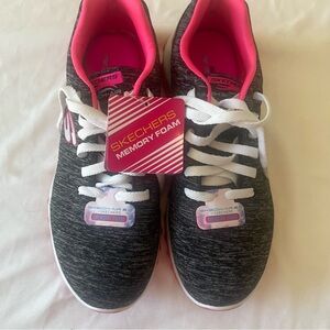 Skechers Skech-Air 2.0 Memory Foam Sneakers Women’s 7.5 Black Pink NWT